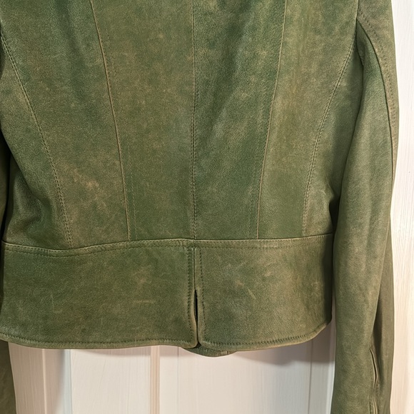 Vintage DKNY Green Soft Lamb Leather Women's Jacket Sz 8 Rare made in Italy - Picture 10 of 12